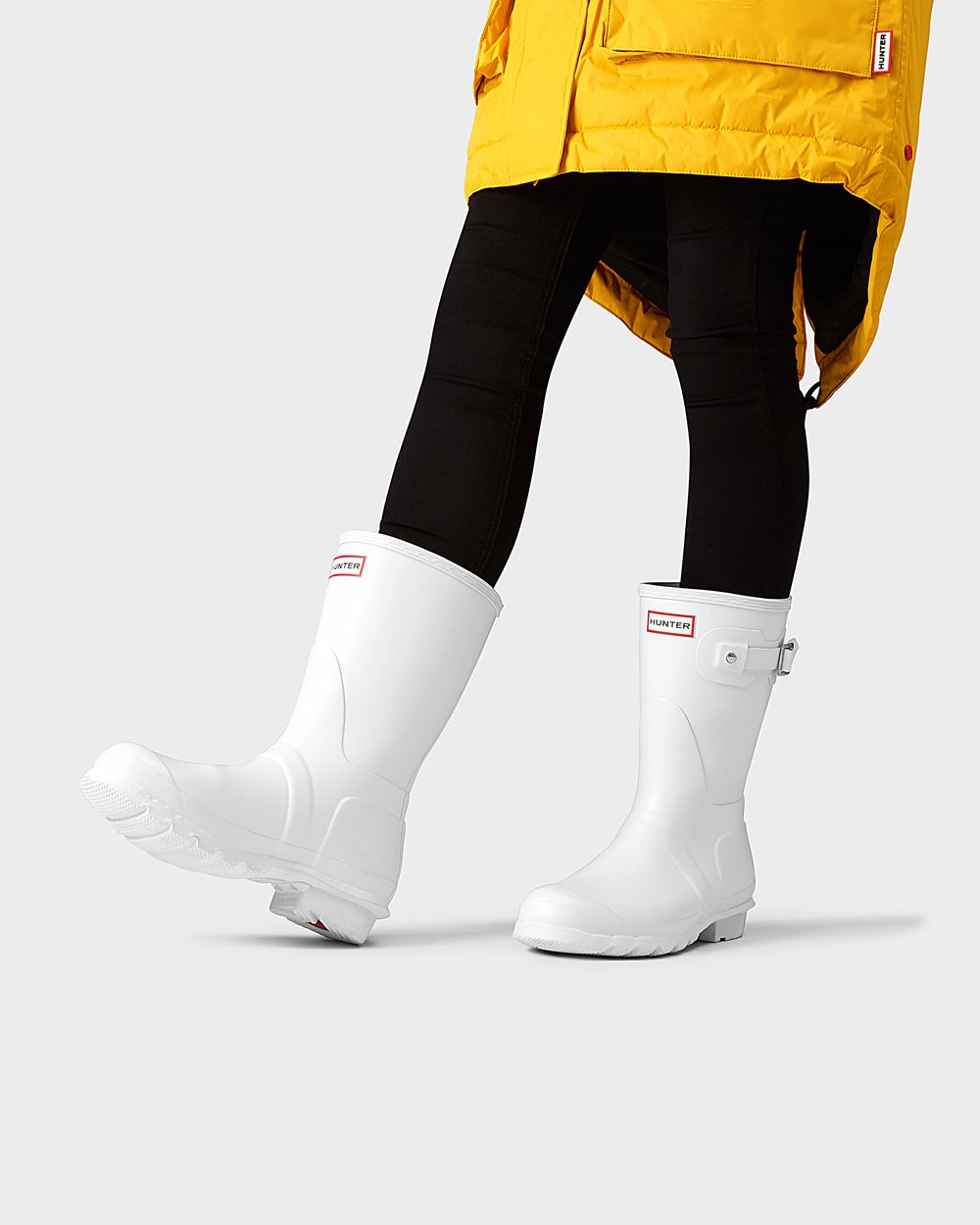 Womens Hunter Original - Short Rain Boots White - 2590-UWJGX